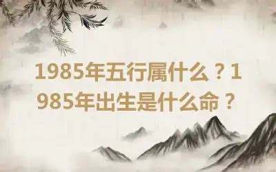 1985年是什么命|1985年的命五行是什么？ 85年出生的人的命运如何？